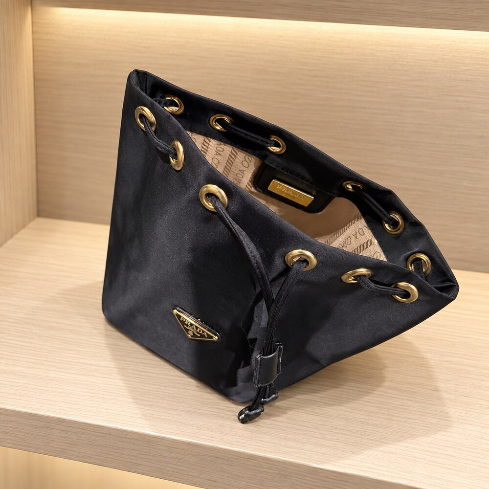 Prada Black Drawstring Makeup Bag | Makeup Organizer - Picture 2 of 6